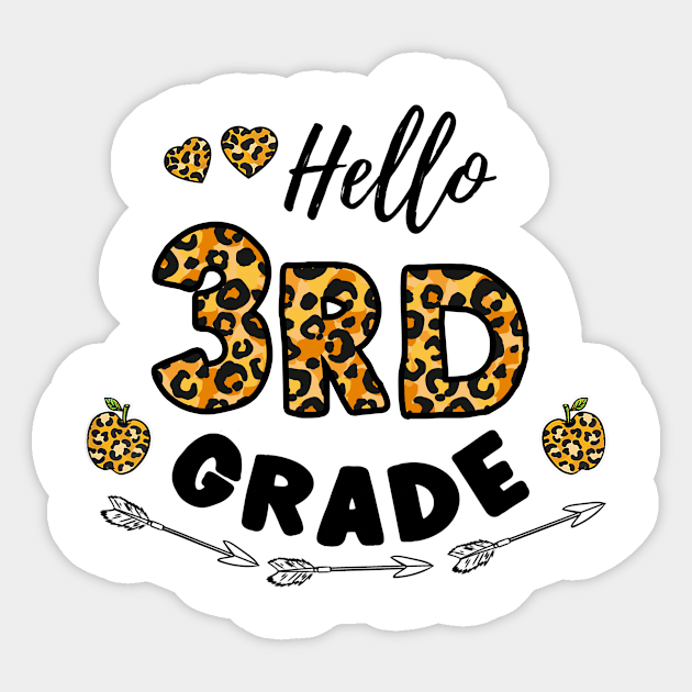 Hello 3rd Grade Leopard Back To School Sticker by Centorinoruben.Butterfly